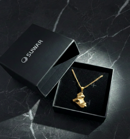 Iraq Map 3D Necklace - Gold Plated