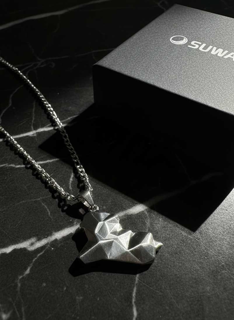 Iraq Map 3D Necklace - Stainless Steel